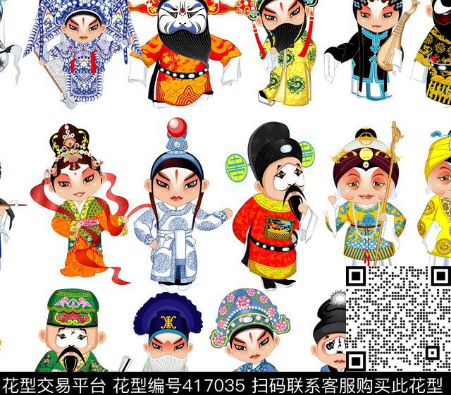 京剧人物时尚数码印花华亿平台下载（图片编号: 417035） - 瓦栏（Walan）