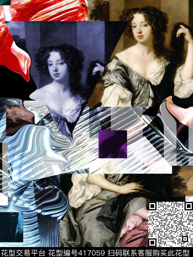 油画欧洲名画数码印花华亿平台下载（图片编号: 417059） - 瓦栏（Walan）