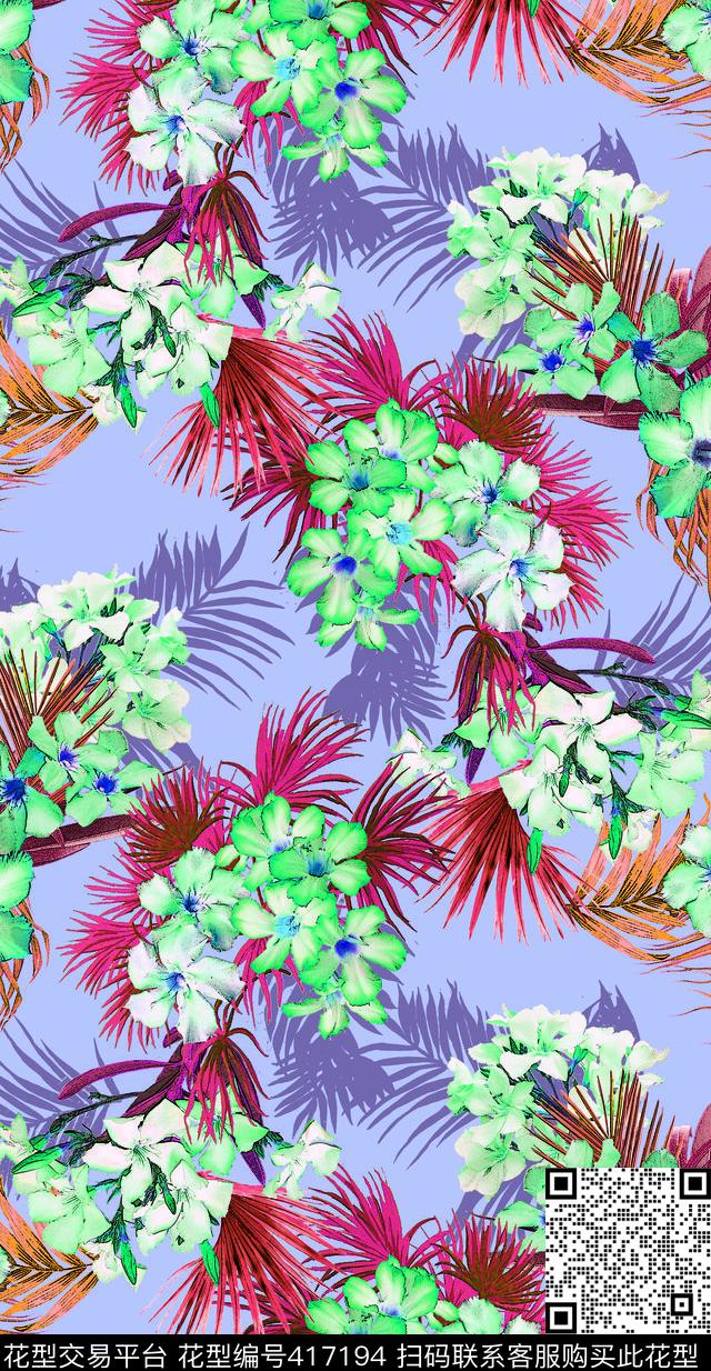 花卉清新花卉优雅清新传统印花华亿平台下载（图片编号: 417194） - 瓦栏（Walan）