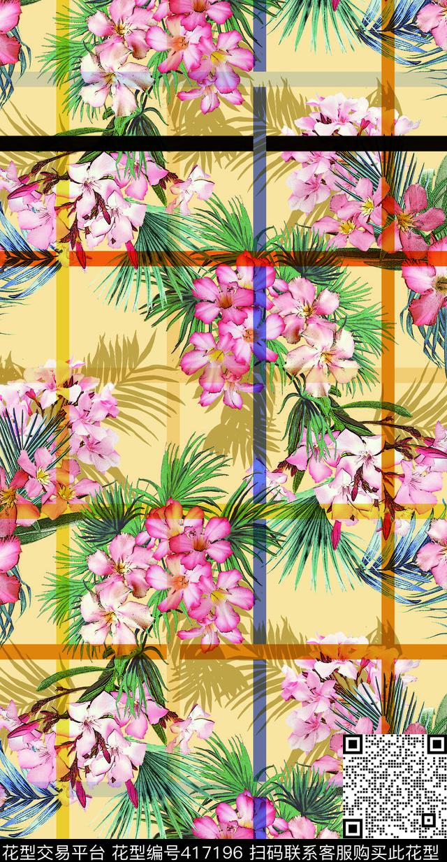 优雅清新花卉清新花卉数码印花华亿平台下载（图片编号: 417196） - 瓦栏（Walan）
