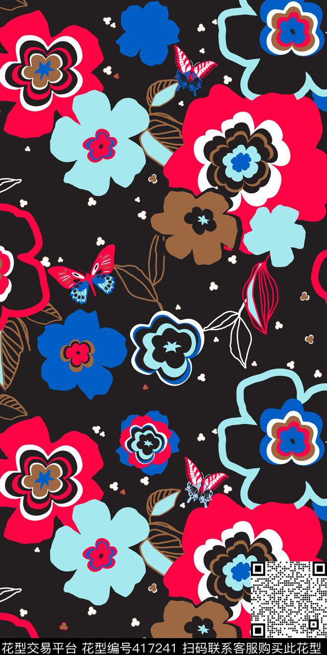 复古传统花朵图案传统印花华亿平台下载（图片编号: 417241） - 瓦栏（Walan）