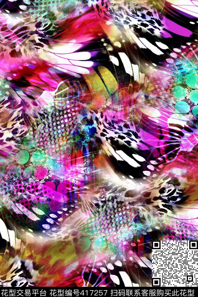 豹纹动物纹动物纹数码印花华亿平台下载（图片编号: 417257） - 瓦栏（Walan）