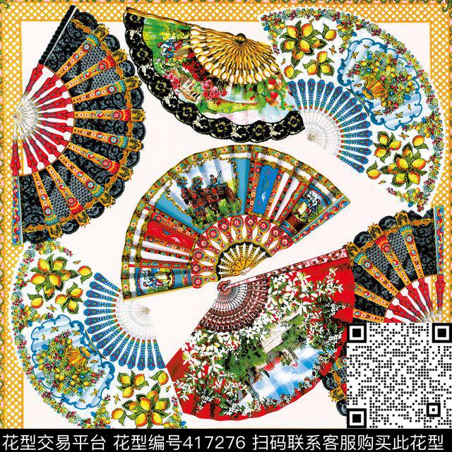女装印花扇子数码印花华亿平台下载（图片编号: 417276） - 瓦栏（Walan）