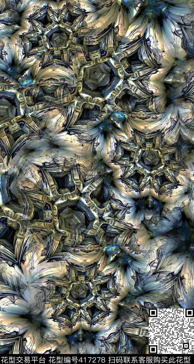 3d抽象服装数码印花华亿平台下载（图片编号: 417278） - 瓦栏（Walan）