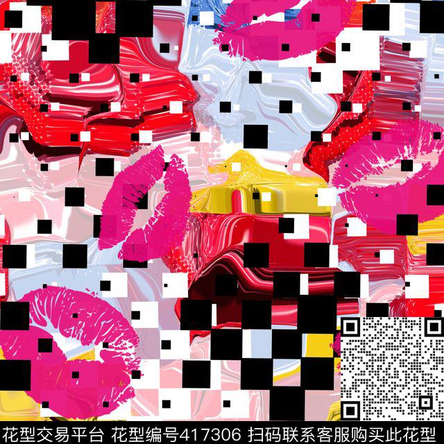 波普抽象花卉数码印花华亿平台下载（图片编号: 417306） - 瓦栏（Walan）