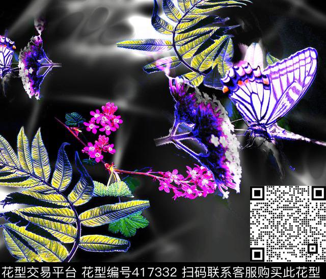 花卉数码印花华亿平台下载（图片编号: 417332） - 瓦栏（Walan）
