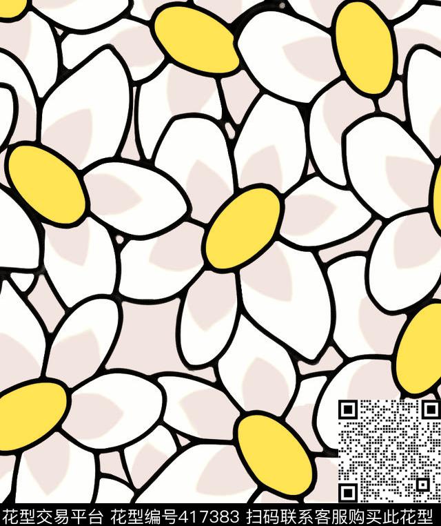灰黄接菊下无限循传统印花华亿平台下载（图片编号: 417383） - 瓦栏（Walan）