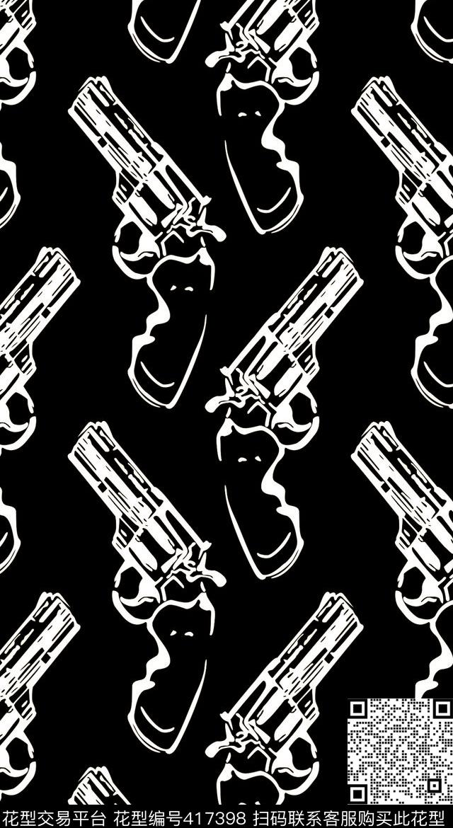 手枪.传统印花华亿平台下载（图片编号: 417398） - 瓦栏（Walan）