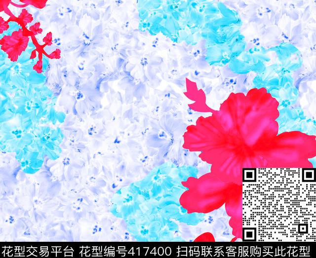 水彩花2传统印花华亿平台下载（图片编号: 417400） - 瓦栏（Walan）