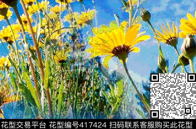花卉数码印花华亿平台下载（图片编号: 417424） - 瓦栏（Walan）