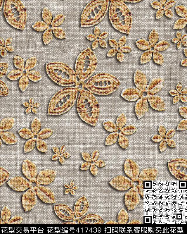 花瓣欧式纹理数码印花华亿平台下载（图片编号: 417439） - 瓦栏（Walan）