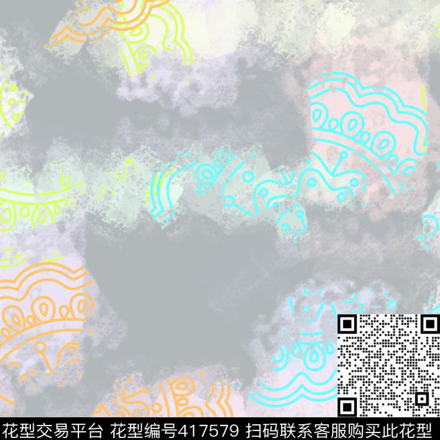 抽象花瓣原创抽象花卉系列传统印花华亿平台下载（图片编号: 417579） - 瓦栏（Walan）