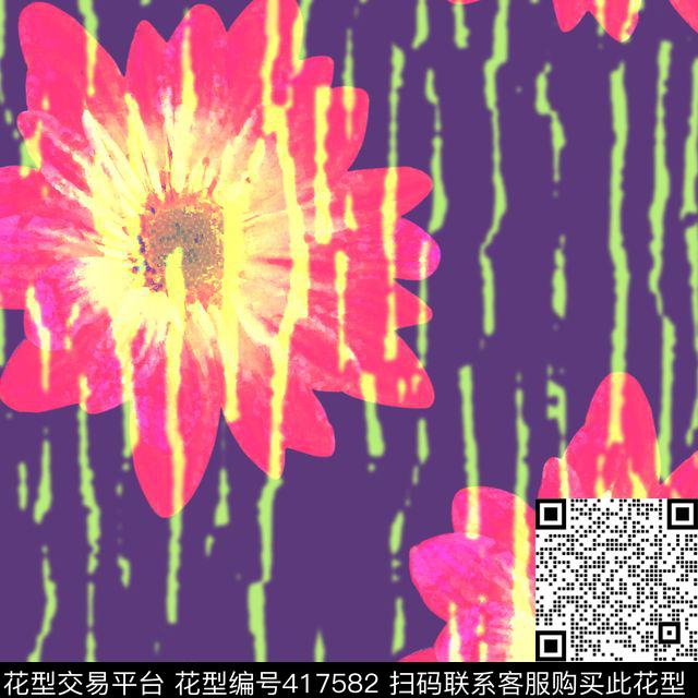 抽象花瓣原创抽象花卉系列传统印花华亿平台下载（图片编号: 417582） - 瓦栏（Walan）