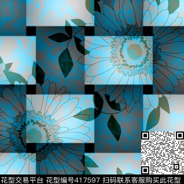 花瓣花卉抽象风格系列数码印花华亿平台下载（图片编号: 417597） - 瓦栏（Walan）