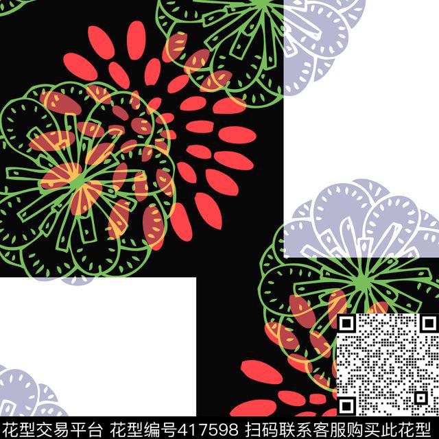 花瓣花卉传统花卉系列传统印花华亿平台下载（图片编号: 417598） - 瓦栏（Walan）