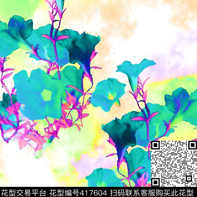 花瓣花卉手绘传统印花华亿平台下载（图片编号: 417604） - 瓦栏（Walan）