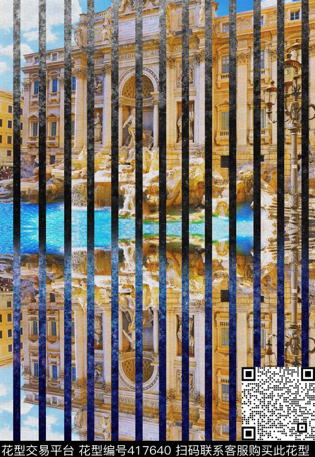 欧式建筑假日数码印花华亿平台下载（图片编号: 417640） - 瓦栏（Walan）