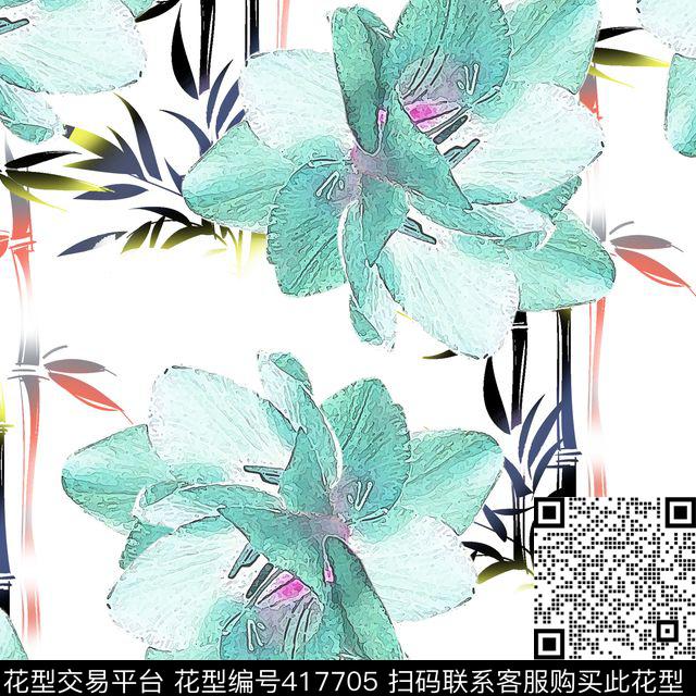 花瓣花卉传统花卉系列传统印花华亿平台下载（图片编号: 417705） - 瓦栏（Walan）