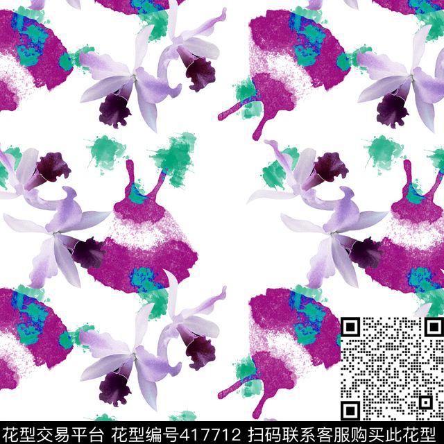 花瓣花卉民族数码印花华亿平台下载（图片编号: 417712） - 瓦栏（Walan）
