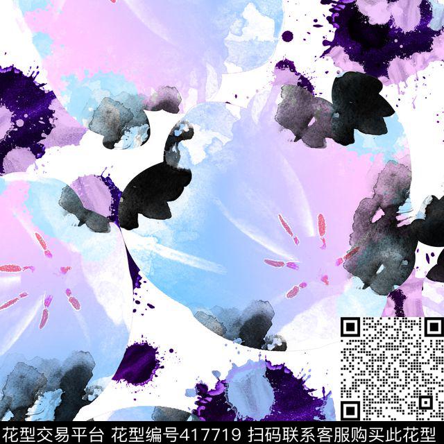 花瓣花卉水彩传统印花华亿平台下载（图片编号: 417719） - 瓦栏（Walan）