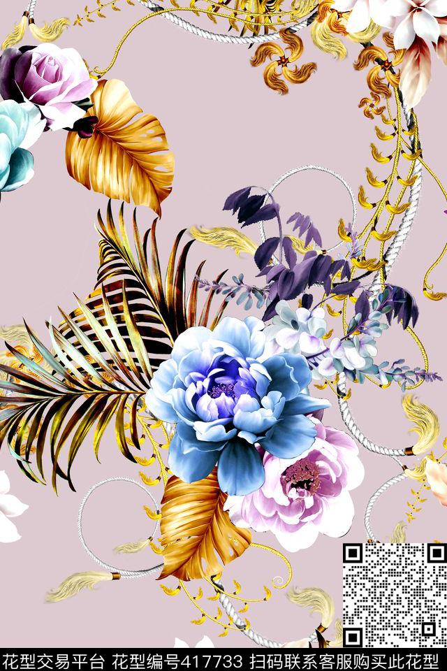 刁穗花卉时尚数码印花华亿平台下载（图片编号: 417733） - 瓦栏（Walan）