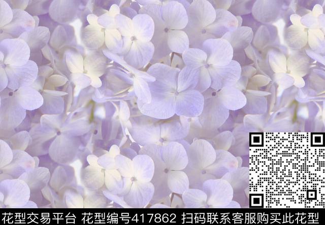 淡彩花循环数码印花华亿平台下载（图片编号: 417862） - 瓦栏（Walan）