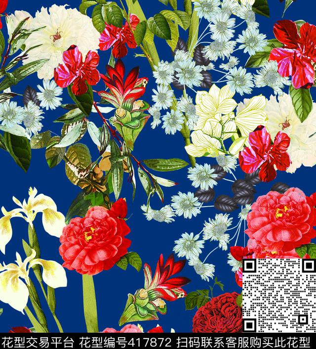 花的徜徉花卉循环数码印花华亿平台下载（图片编号: 417872） - 瓦栏（Walan）
