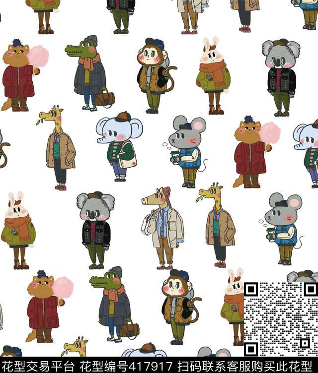 动物时尚衬衫华亿平台数码印花华亿平台下载（图片编号: 417917） - 瓦栏（Walan）