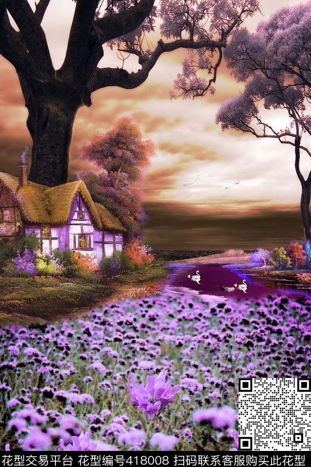 梦幻休闲服装数码印花华亿平台下载（图片编号: 418008） - 瓦栏（Walan）