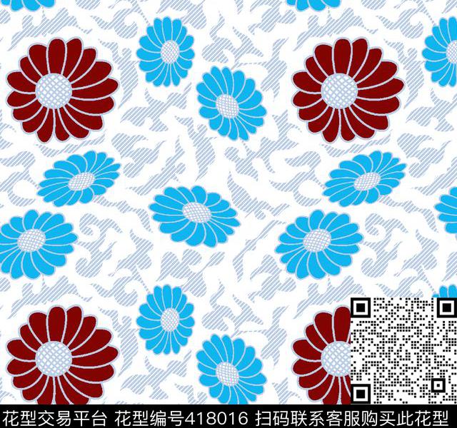 花卉201503传统印花华亿平台下载（图片编号: 418016） - 瓦栏（Walan）