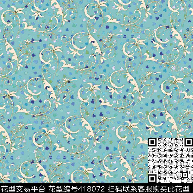 古朴藤蔓传统印花华亿平台下载（图片编号: 418072） - 瓦栏（Walan）