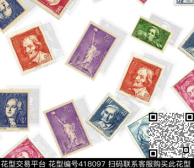 衬衫华亿平台复古时尚数码印花华亿平台下载（图片编号: 418097） - 瓦栏（Walan）