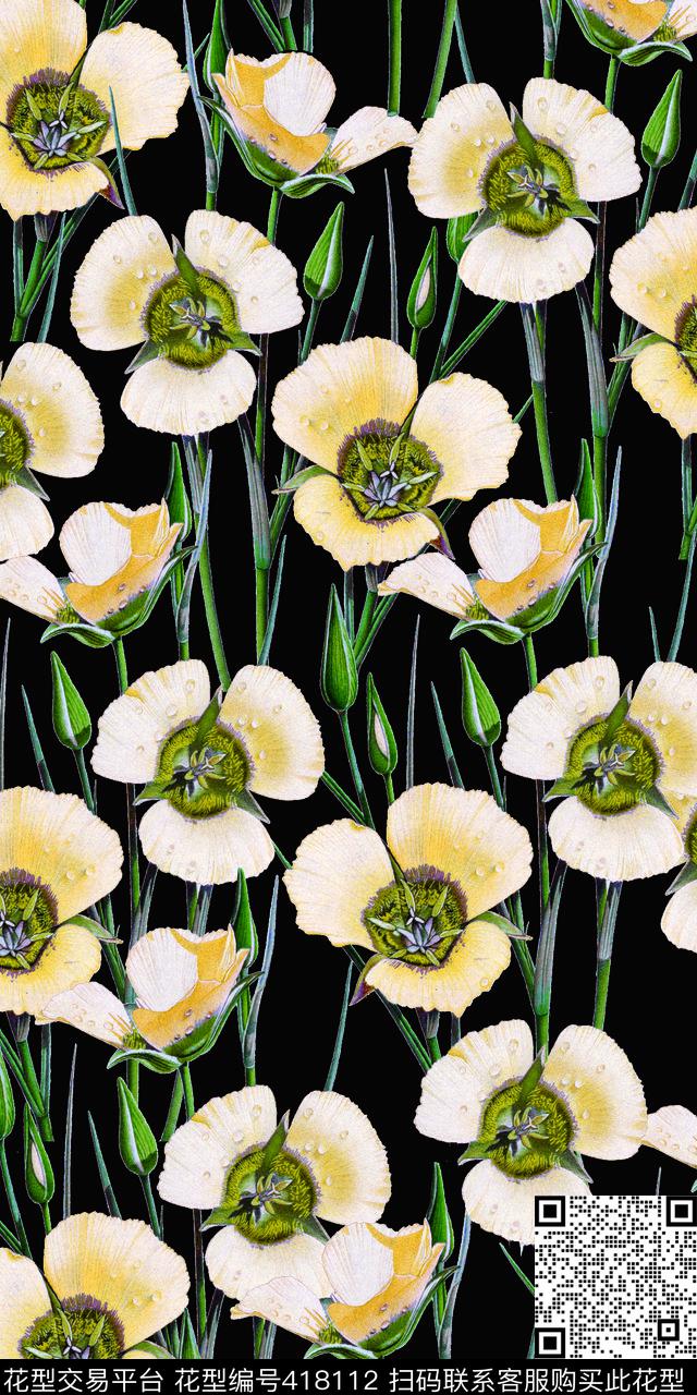 时尚花数码印花华亿平台下载（图片编号: 418112） - 瓦栏（Walan）
