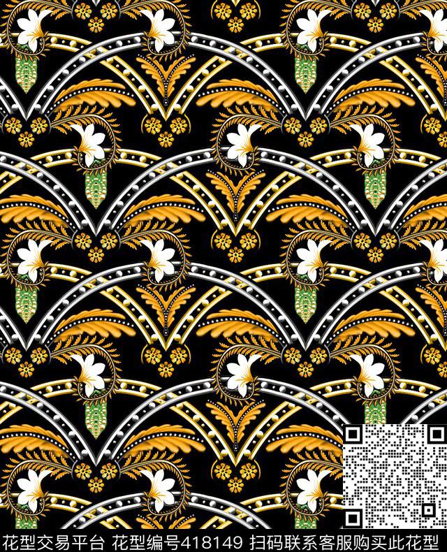 宫廷欧美珠宝传统印花华亿平台下载（图片编号: 418149） - 瓦栏（Walan）