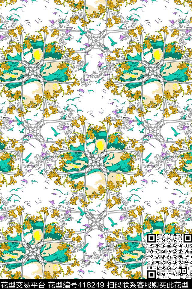 手绘华亿平台传统花传统印花华亿平台下载（图片编号: 418249） - 瓦栏（Walan）