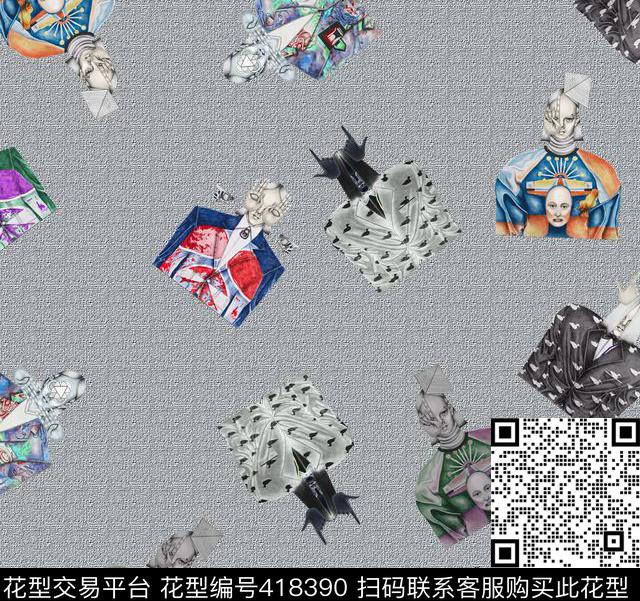 个性衬衫复古数码印花华亿平台下载（图片编号: 418390） - 瓦栏（Walan）