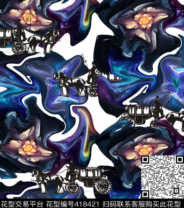 抽象马车流动男装数码印花华亿平台下载（图片编号: 418421） - 瓦栏（Walan）