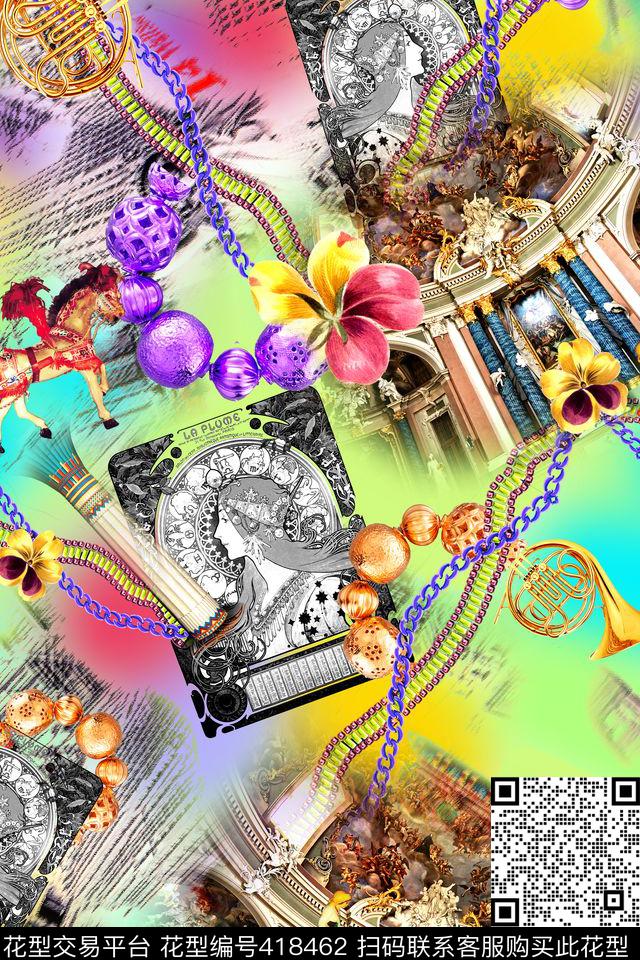 欧式建筑项链数码印花华亿平台下载（图片编号: 418462） - 瓦栏（Walan）