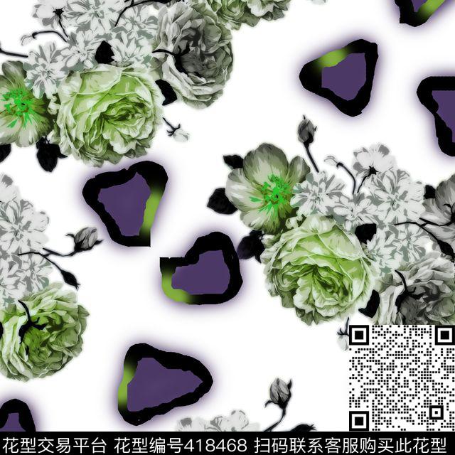 抽象花瓣花卉传统印花华亿平台下载（图片编号: 418468） - 瓦栏（Walan）