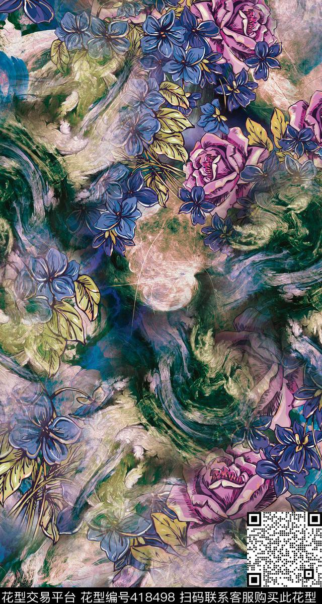 抽象服装机理数码印花华亿平台下载（图片编号: 418498） - 瓦栏（Walan）
