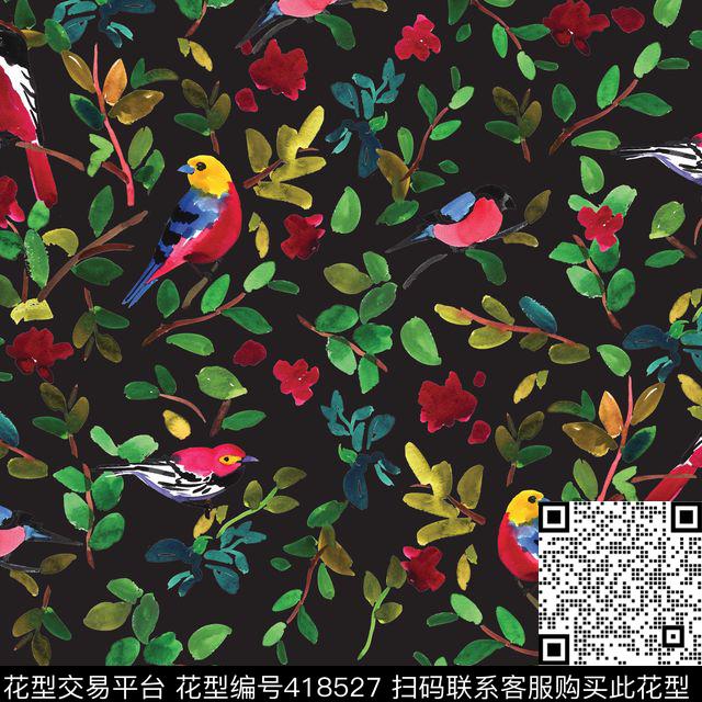 花卉田园风动物数码印花华亿平台下载（图片编号: 418527） - 瓦栏（Walan）