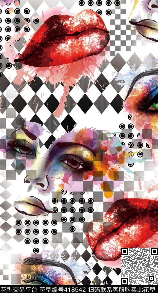 大牌格子流行数码印花华亿平台下载（图片编号: 418542） - 瓦栏（Walan）