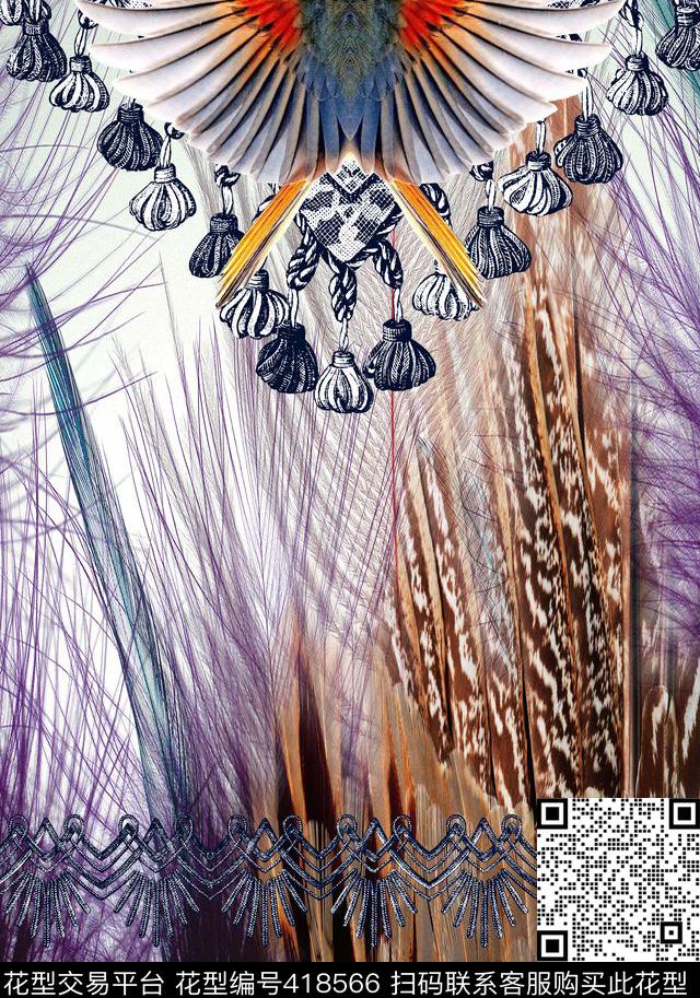 植物动物装饰数码印花华亿平台下载（图片编号: 418566） - 瓦栏（Walan）