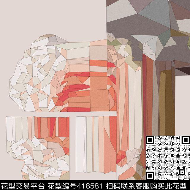 抽象花卉色块传统印花华亿平台下载（图片编号: 418581） - 瓦栏（Walan）