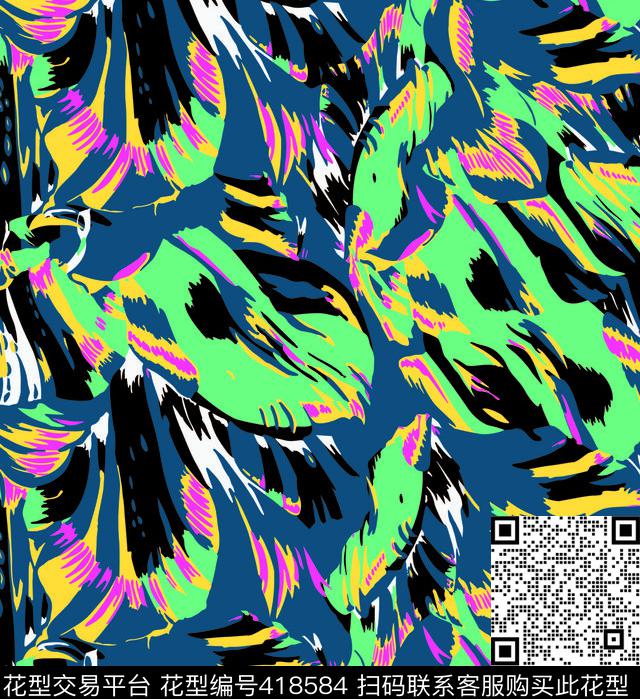 色传统印花华亿平台下载（图片编号: 418584） - 瓦栏（Walan）