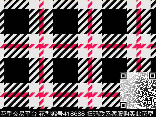 方格线传统印花华亿平台下载（图片编号: 418688） - 瓦栏（Walan）