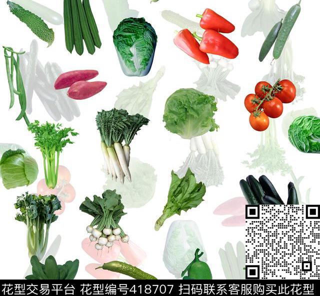 个性水果蔬菜照片数码印花华亿平台下载（图片编号: 418707） - 瓦栏（Walan）