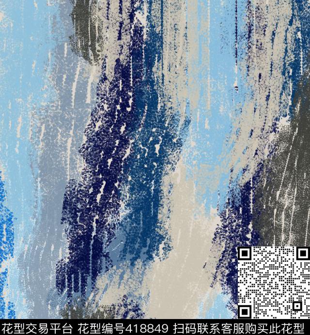 抽象条纹衬衫华亿平台数码印花华亿平台下载（图片编号: 418849） - 瓦栏（Walan）