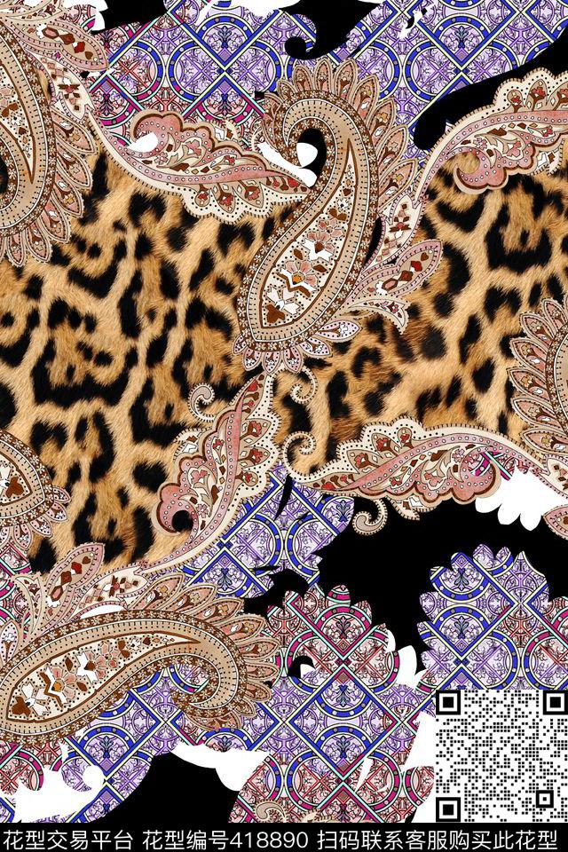 民族佩斯利、动物纹佩斯利数码印花华亿平台下载（图片编号: 418890） - 瓦栏（Walan）