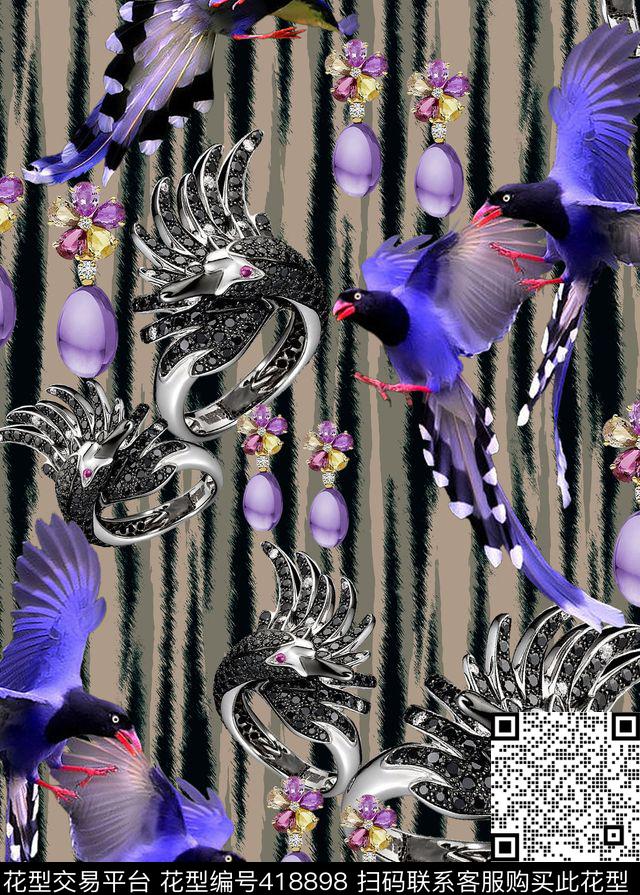 抽象动物数码印花华亿平台下载（图片编号: 418898） - 瓦栏（Walan）